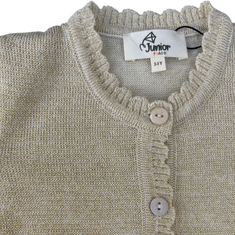 Junior FRACO Gold_glitter cardigan close up