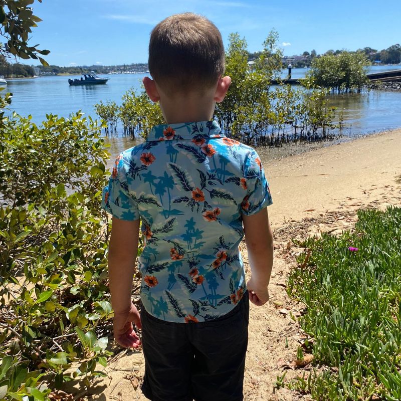 Junior FRACO Koa Beach Print Shirt back view