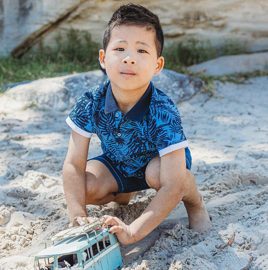 LEO TROPICAL PRINT POLO SHIRT